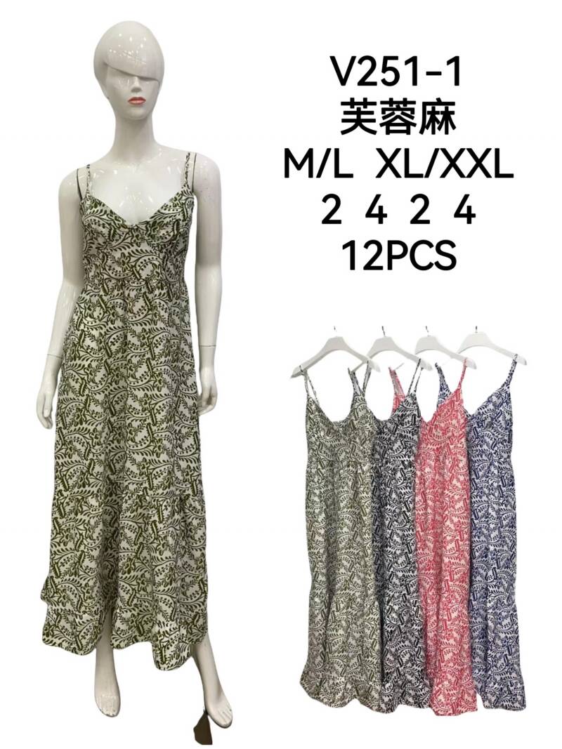 Sukienki damskie Roz M/L-XL-2XL, Mix kolor Paczka 12 szt